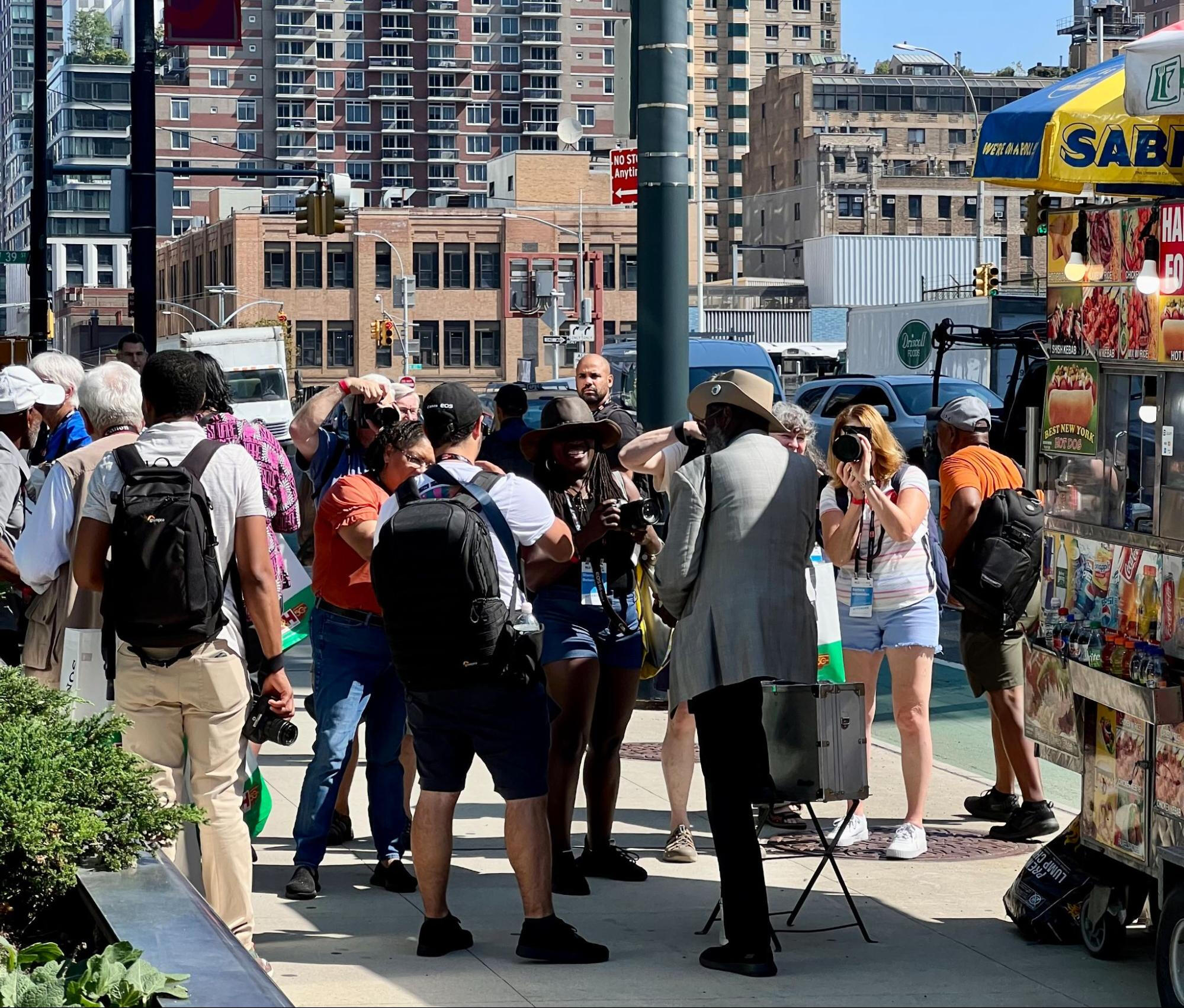 photographers standing outside