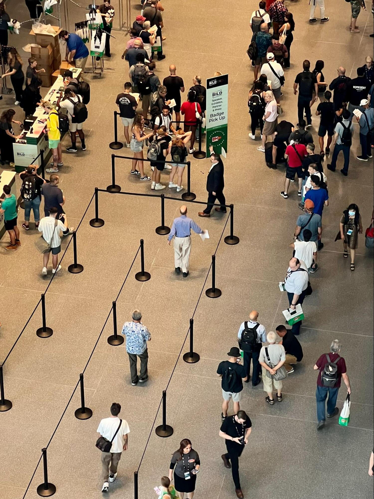line at conference
